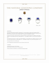 5.12 Ct. Violet Tanzanite and Natural Diamond Pave Ring, 18K White Gold Appraisal