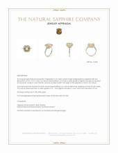 4.18 Ct. Padparadscha Sapphire and Natural Diamond Pave Ring, 18K White Gold Appraisal