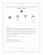 3.07 Ct. Bluish Green Aquamarine and Natural Diamond Pave Ring, 18K White Gold Appraisal