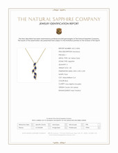 1.20 Ct. Blue Sapphire Halo Necklace, 14K Yellow Gold Scan Report