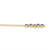 1.20 Ct. Blue Sapphire Halo Necklace, 14K Yellow Gold Image