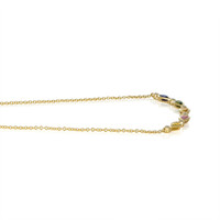 1.64 Ct. Multi Color Sapphire and Natural Diamond Bezel Necklace, 14K Yellow Gold Image