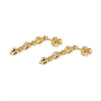 1.45&nbsp;Ct.Tw.Total Carat Weight Multi Color Sapphire and Natural Diamond Bezel Earrings, 14K Yellow Gold Image