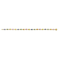 5.53&nbsp;Ct.Tw.Total Carat Weight Multi Color Sapphire and Natural Diamond Bezel Bracelet, 14K Yellow Gold Image