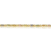5.53&nbsp;Ct.Tw.Total Carat Weight Multi Color Sapphire and Natural Diamond Bezel Bracelet, 14K Yellow Gold Image