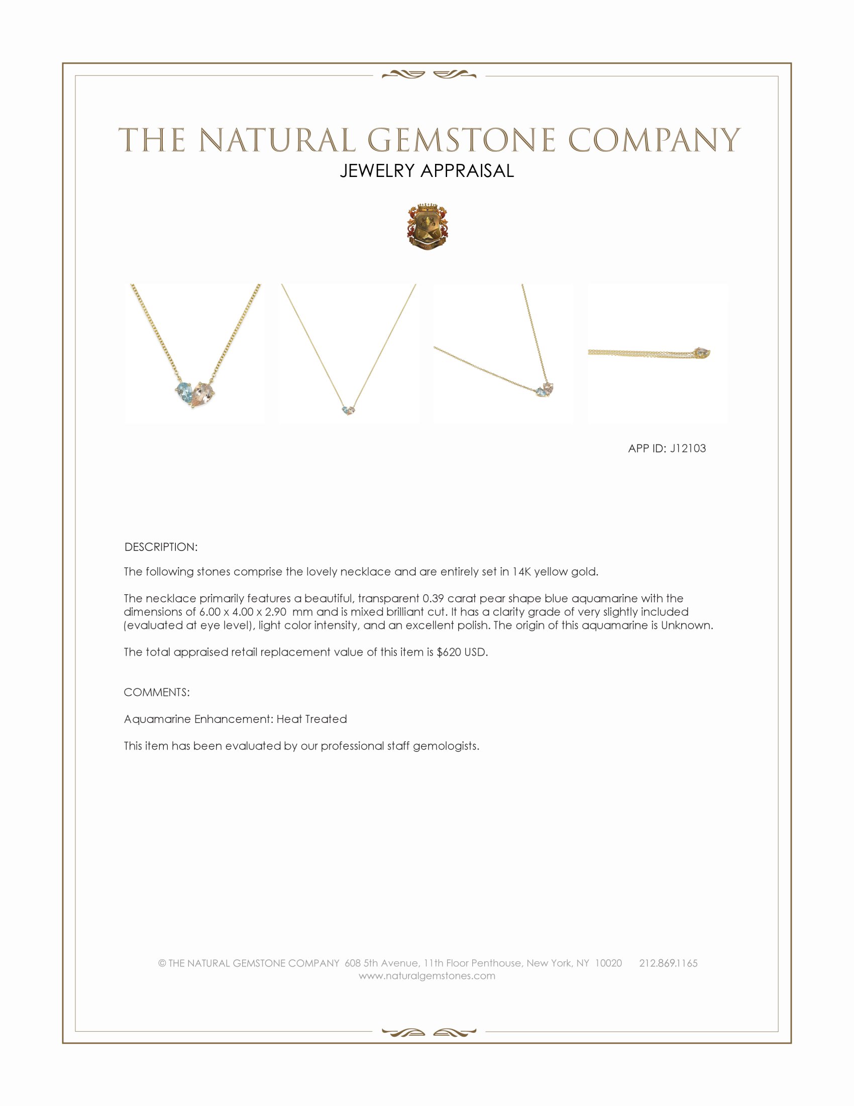 1.07 Ct.Tw. Peach Morganite and Blue Aquamarine Multi Stone Necklace, 14K Yellow Gold