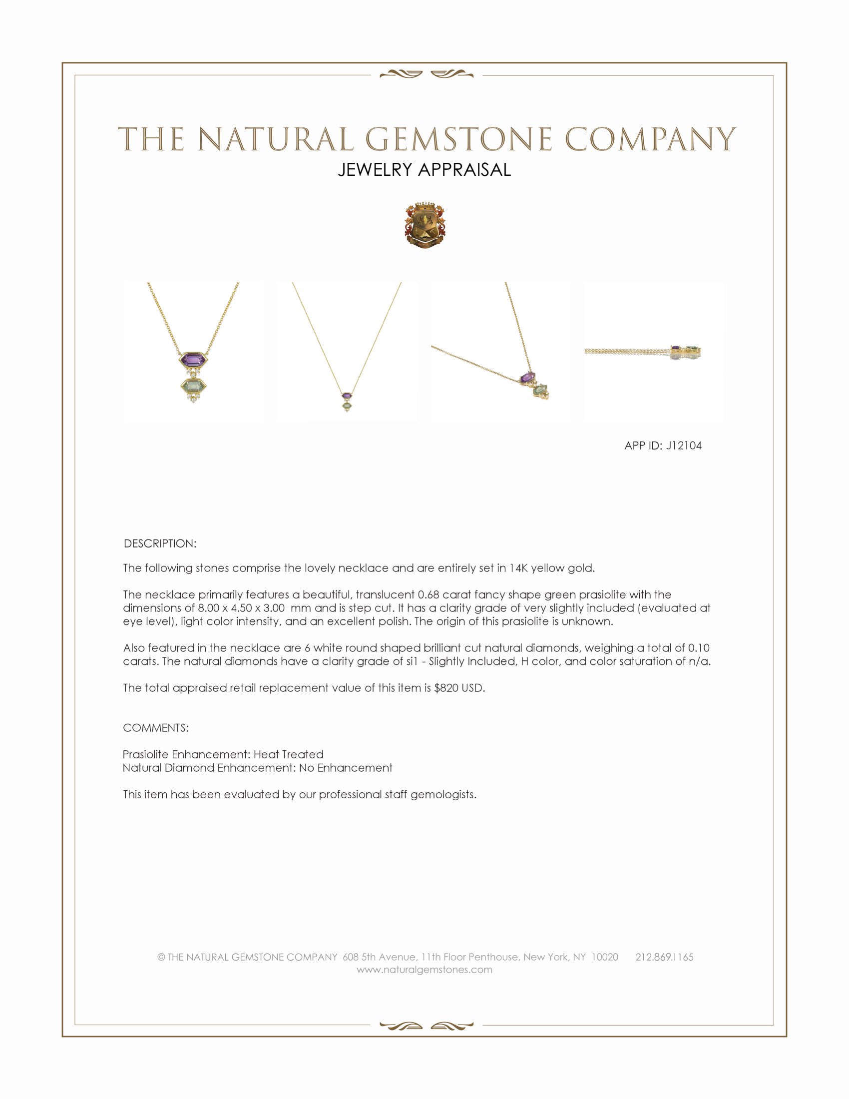 1.38 Ct.Tw. Purple Amethyst, Green Prasiolite and Natural Diamond Bezel Necklace, 14K Yellow Gold