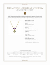 1.38 Ct.Tw.Total Carat Weight Purple Amethyst, Green Prasiolite and Natural Diamond Bezel Necklace, 14K Yellow Gold Scan Report