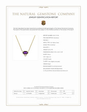 0.90 Ct. Purple Amethyst and Natural Diamond Bezel Necklace, 14K Yellow Gold Scan Report