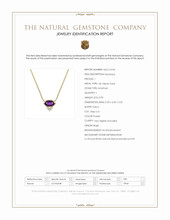 0.90 Ct. Purple Amethyst and Natural Diamond Bezel Necklace, 14K Yellow Gold Scan Report