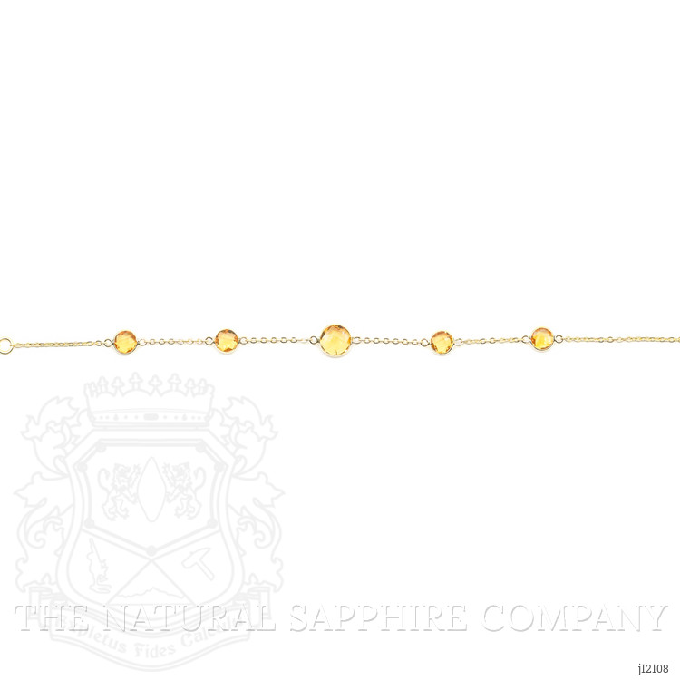 3.13 Ct.Tw. Orangish Yellow Citrine Bezel Bracelet, 10K Yellow Gold