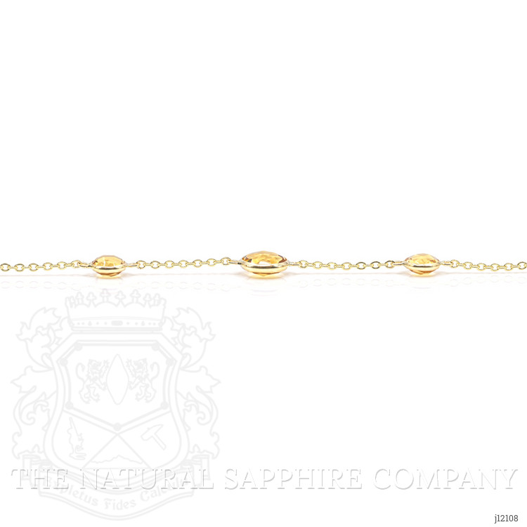 3.13 Ct.Tw. Orangish Yellow Citrine Bezel Bracelet, 10K Yellow Gold