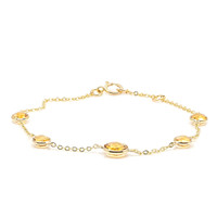 3.13&nbsp;Ct.Tw.Total Carat Weight Orangish Yellow Citrine Bezel Bracelet, 10K Yellow Gold Image