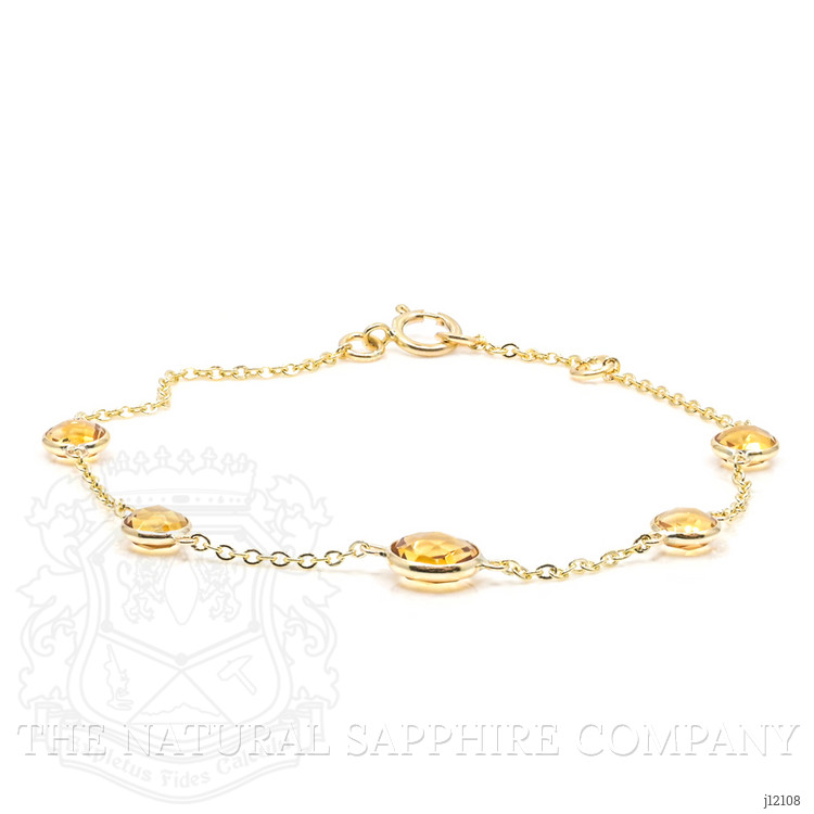 3.13 Ct.Tw. Orangish Yellow Citrine Bezel Bracelet, 10K Yellow Gold