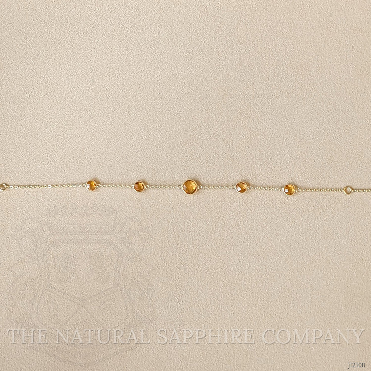 3.13 Ct.Tw. Orangish Yellow Citrine Bezel Bracelet, 10K Yellow Gold
