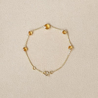 3.13 Ct.Tw.Total Carat Weight Orangish Yellow Citrine Bezel Bracelet, 10K Yellow Gold Life Style