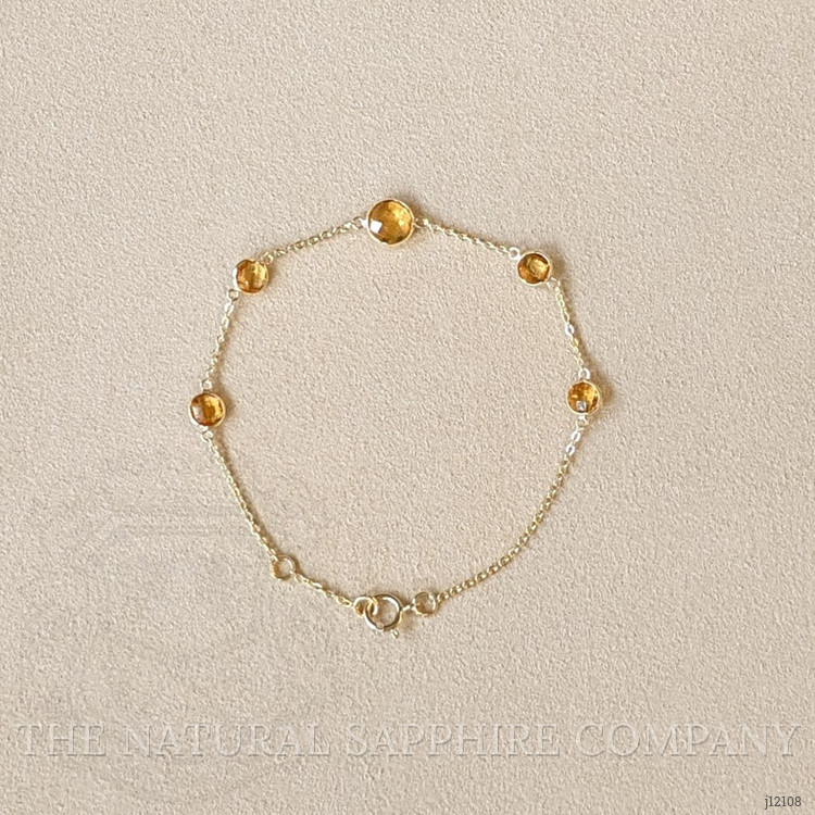 3.13 Ct.Tw. Orangish Yellow Citrine Bezel Bracelet, 10K Yellow Gold