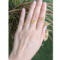 3.13 Ct.Tw.Total Carat Weight Orangish Yellow Citrine Bezel Bracelet, 10K Yellow Gold Life Style