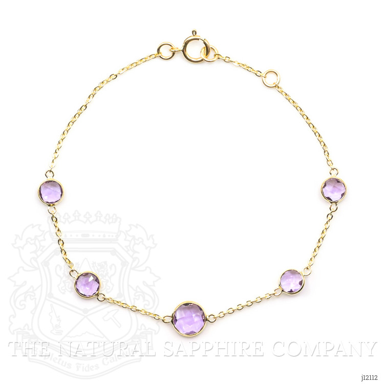 2.63 Ct.Tw. Purple Amethyst Bezel Bracelet, 10K Yellow Gold