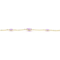 2.63 Ct.Tw.Total Carat Weight Purple Amethyst Bezel Bracelet, 10K Yellow Gold Image