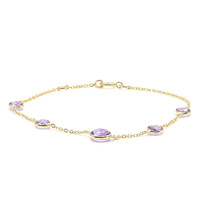 2.63 Ct.Tw.Total Carat Weight Purple Amethyst Bezel Bracelet, 10K Yellow Gold Image