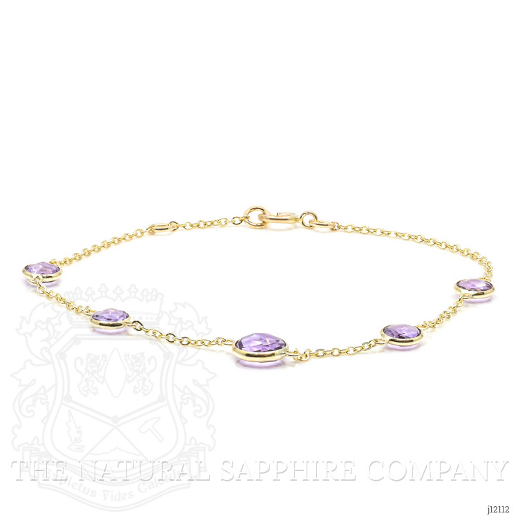 2.63 Ct.Tw. Purple Amethyst Bezel Bracelet, 10K Yellow Gold