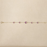 2.63 Ct.Tw.Total Carat Weight Purple Amethyst Bezel Bracelet, 10K Yellow Gold Life Style