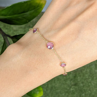 2.63&nbsp;Ct.Tw.Total Carat Weight Purple Amethyst Bezel Bracelet, 10K Yellow Gold Life Style