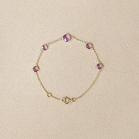 2.63&nbsp;Ct.Tw.Total Carat Weight Purple Amethyst Bezel Bracelet, 10K Yellow Gold Life Style