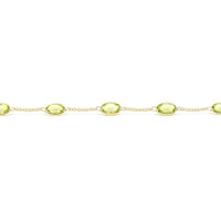 6.21 Ct.Tw.Total Carat Weight Yellowish Green Peridot Bezel Bracelet, 10K Yellow Gold Image