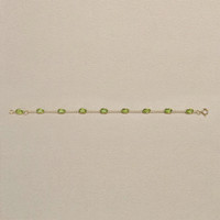6.21 Ct.Tw.Total Carat Weight Yellowish Green Peridot Bezel Bracelet, 10K Yellow Gold Life Style