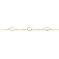 4.12&nbsp;Ct.Tw.Total Carat Weight Blue Aquamarine Bezel Bracelet, 10K Yellow Gold Image