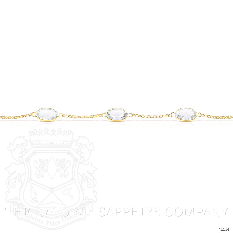 4.12 Ct.Tw. Blue Aquamarine Bezel Bracelet, 10K Yellow Gold