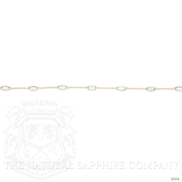 4.12 Ct.Tw. Blue Aquamarine Bezel Bracelet, 10K Yellow Gold