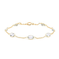 4.12 Ct.Tw.Total Carat Weight Blue Aquamarine Bezel Bracelet, 10K Yellow Gold Image