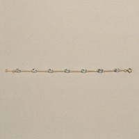 4.12&nbsp;Ct.Tw.Total Carat Weight Blue Aquamarine Bezel Bracelet, 10K Yellow Gold Life Style