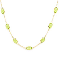 19.60 Ct. Peridot 18K Yellow Gold necklace