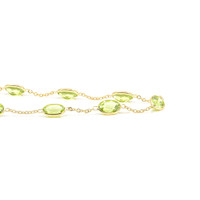 19.60 Ct. Yellowish Green Peridot Bezel Necklace, 18K Yellow Gold Image