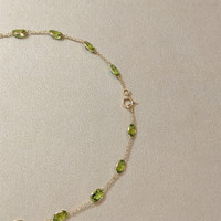 19.60 Ct. Yellowish Green Peridot Bezel Necklace, 18K Yellow Gold Life Style