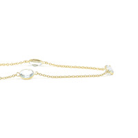 5.30 Ct. Blue Aquamarine Bezel Necklace, 18K Yellow Gold Image