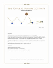 0.80 Ct. Blue Sapphire and Natural Diamond Pave Pendant, 14K Yellow Gold Appraisal