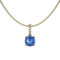 0.80 Ct. Sapphire 14K Yellow Gold pendant