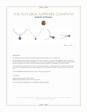 0.80 Ct. Blue Sapphire and Natural Diamond Pave Pendant, 14K White Gold Appraisal