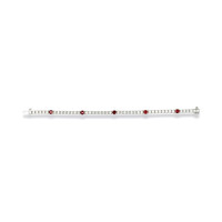 1.50&nbsp;Ct.Tw.Total Carat Weight Ruby and Natural Diamond Pave Bracelet, 14K White Gold Image