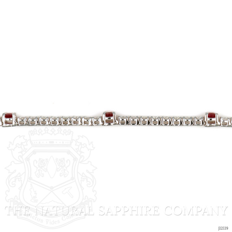 1.50 Ct.Tw. Ruby and Natural Diamond Pave Bracelet, 14K White Gold