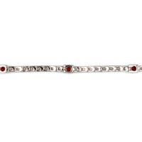 1.50&nbsp;Ct.Tw.Total Carat Weight Ruby and Natural Diamond Pave Bracelet, 14K White Gold Image