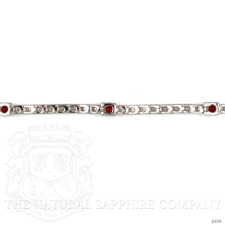 1.50 Ct.Tw. Ruby and Natural Diamond Pave Bracelet, 14K White Gold