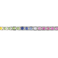 19.27&nbsp;Ct.Tw.Total Carat Weight Multi Color Sapphire Tennis/Line Bracelet, 14K White Gold Image