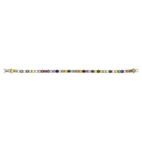 12.34&nbsp;Ct.Tw.Total Carat Weight Multi Color Sapphire Tennis/Line Bracelet, 14K White Gold Image