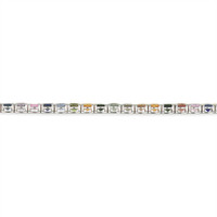 12.34&nbsp;Ct.Tw.Total Carat Weight Multi Color Sapphire Tennis/Line Bracelet, 14K White Gold Image